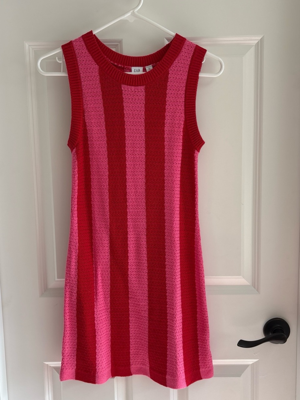 GAP Girls' Sleeveless Striped Knit Dress - Pink & Red